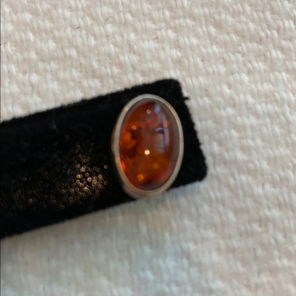 Oval Amber Earrings - Picture 2 of 4